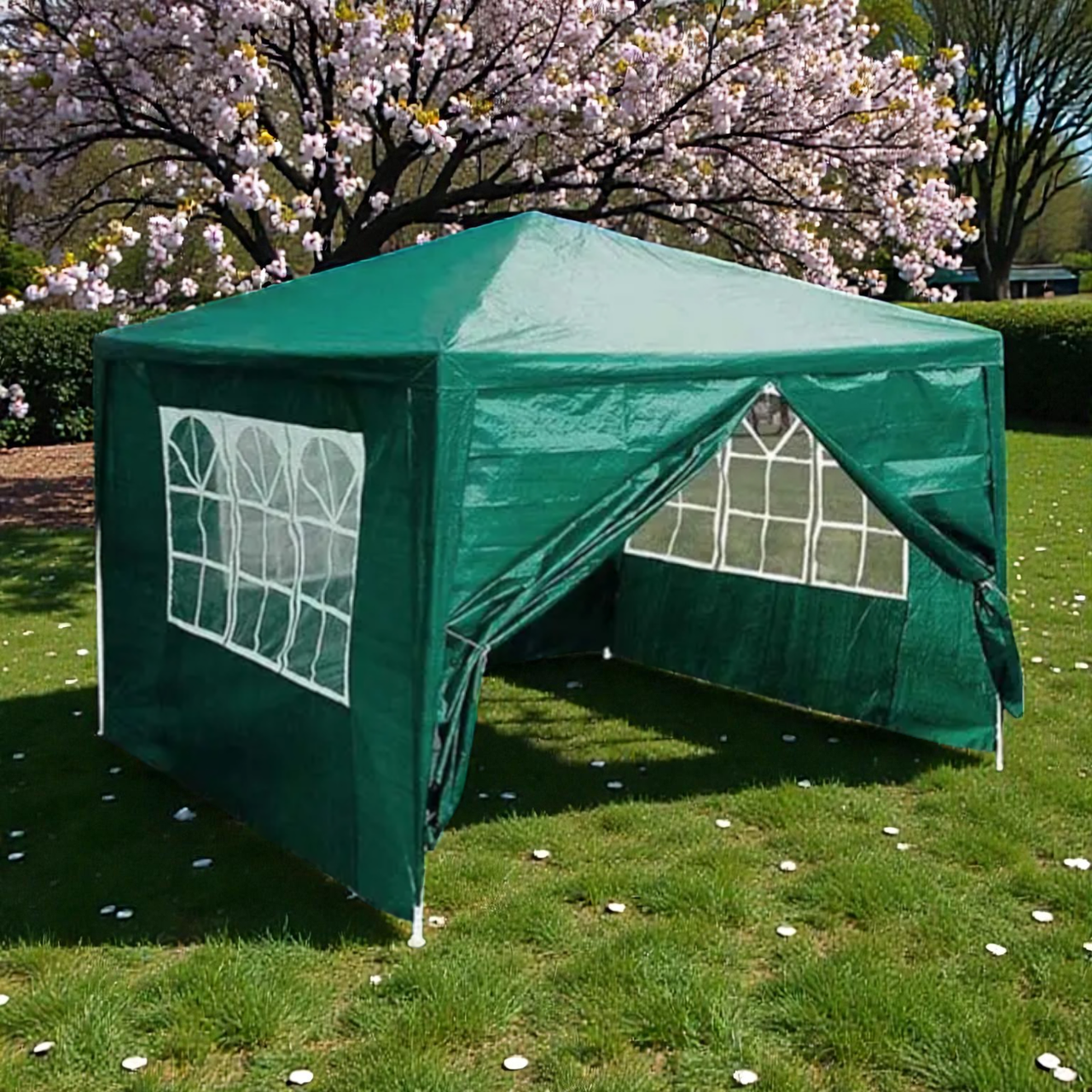 Павильон 3x3x2,5 м 4 стенки/с окнами Зеленый (2491092691)