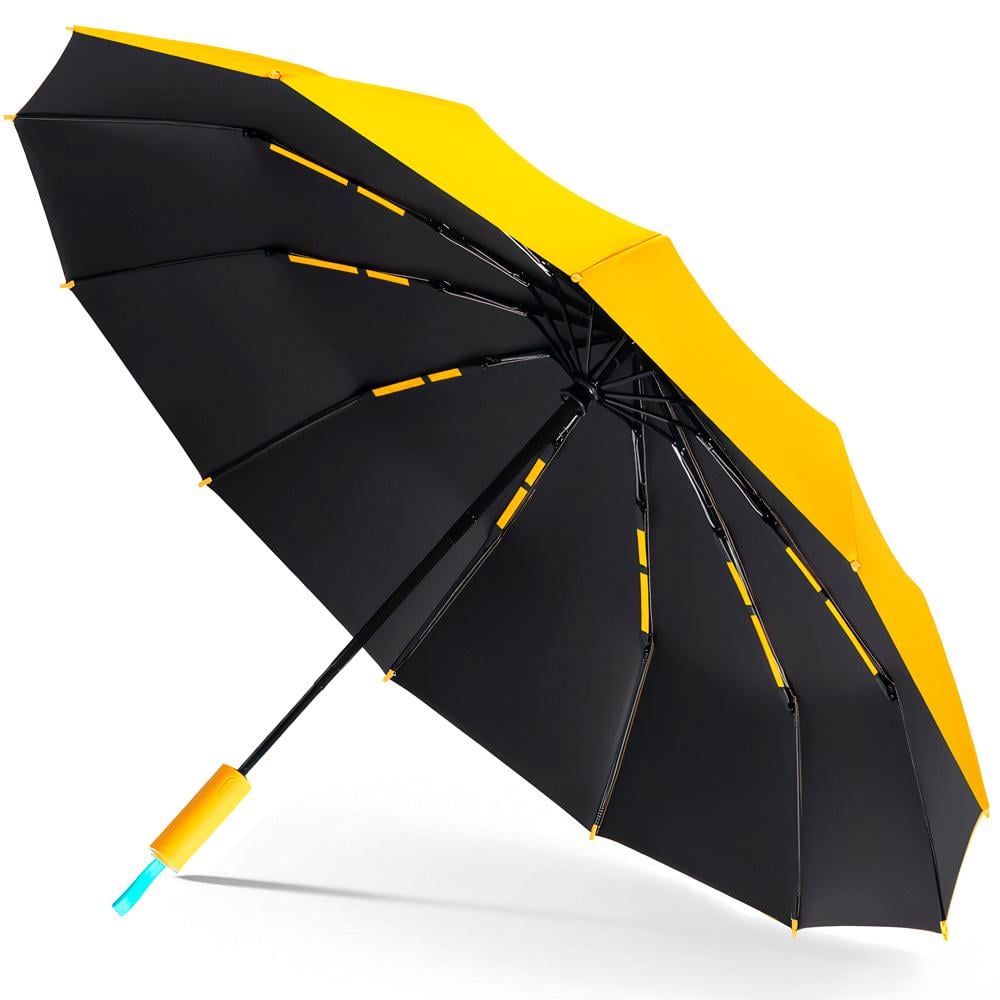 Парасолька автоматична двошарова від дощу і сонця LOSSO Elite 105 см Жовтий (526301999 )