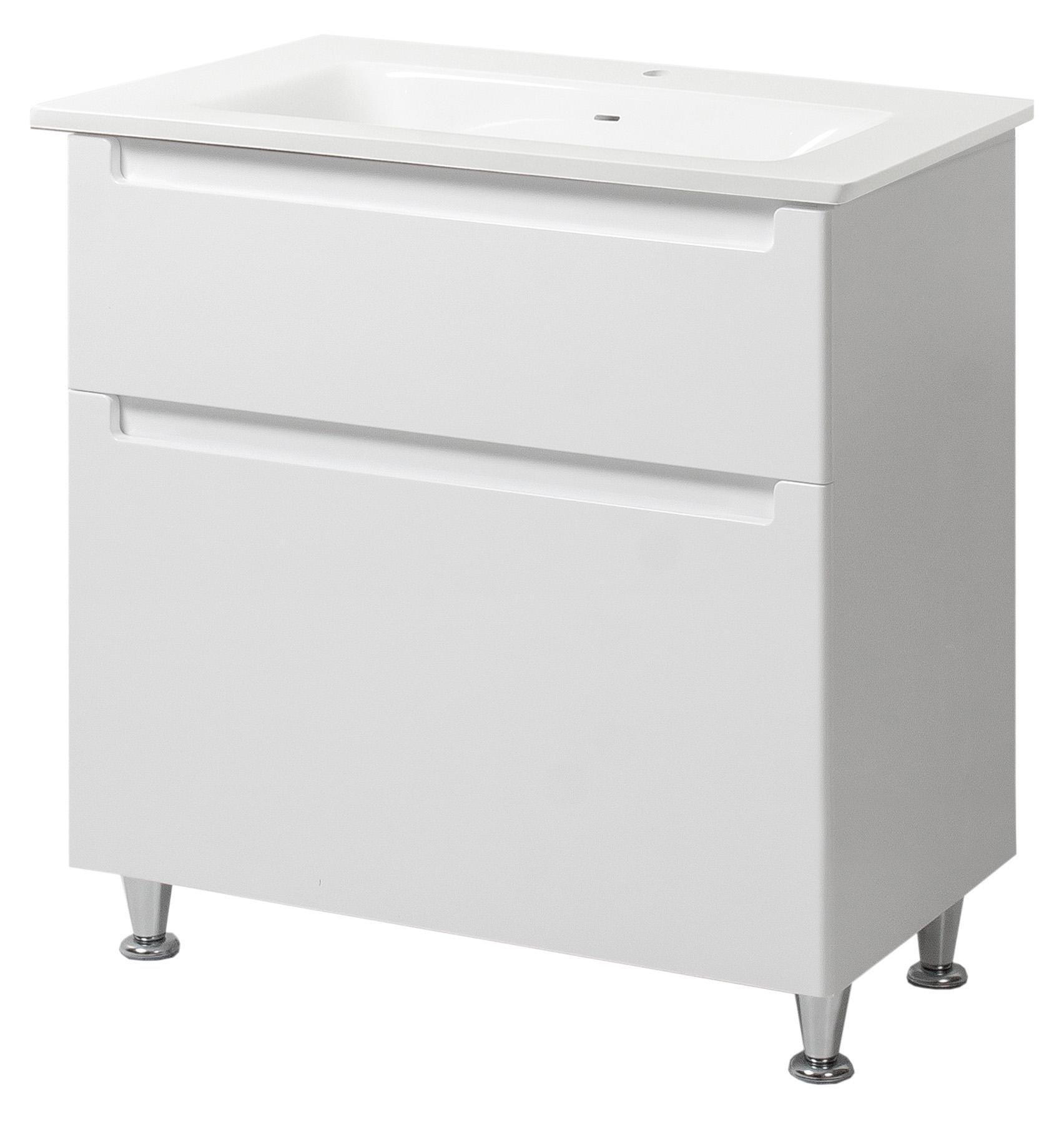 Тумба ЮВВІС Ельба ТНБ-2 Д з умивальником Квадро 100 см Білий (UVV022)