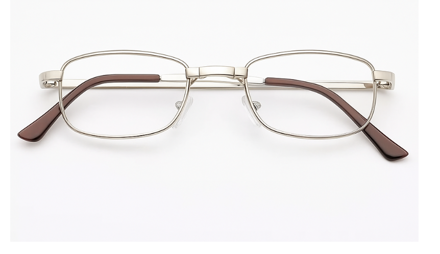 Окуляри для зору чоловічі складні з металевою оправою та скляними лінзами +0.75 (2008)