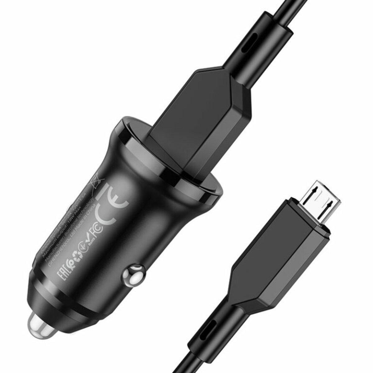 Зарядное устройство Borofone BZ18 с кабелем MicroUSB Black (12773896) - фото 2