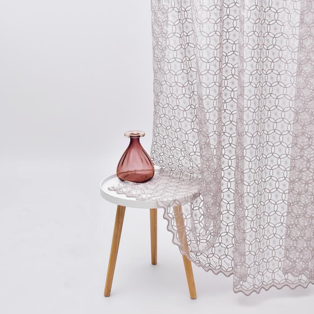 Ткань тюль сетка с вышивкой Шар V-gri (24752)