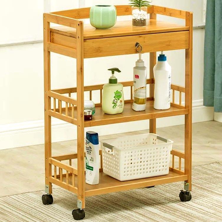Этажерка для ванной из дерева на колесиках Файет Карри (АБТ-003303)
