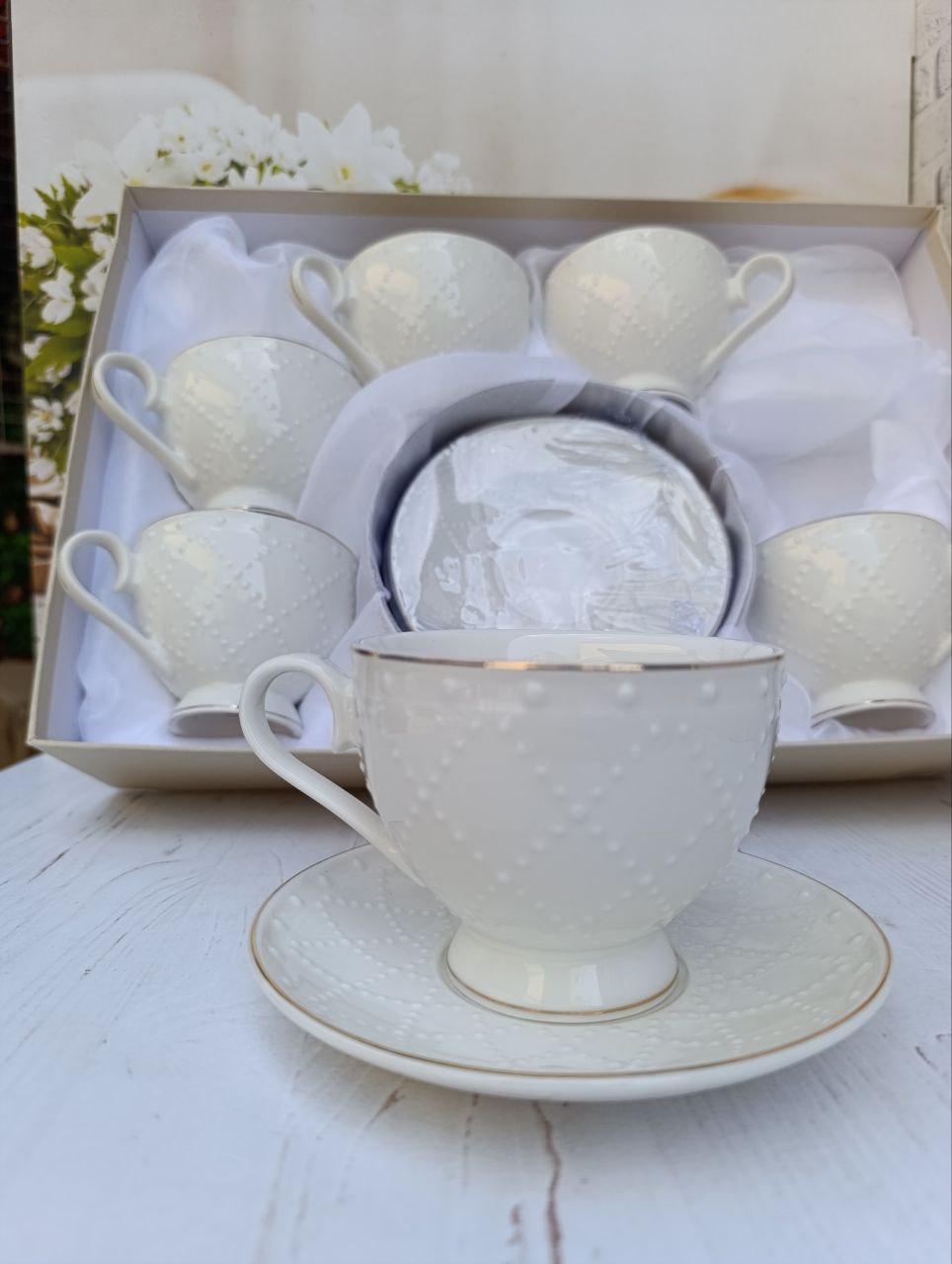 Чайный сервиз SNT Аделин фарфор 250 мл 12 предметов Белый (17162-00) - фото 2