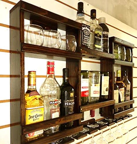 Полка для вина настенная из дерева Номори Латте (ПНК-018916)