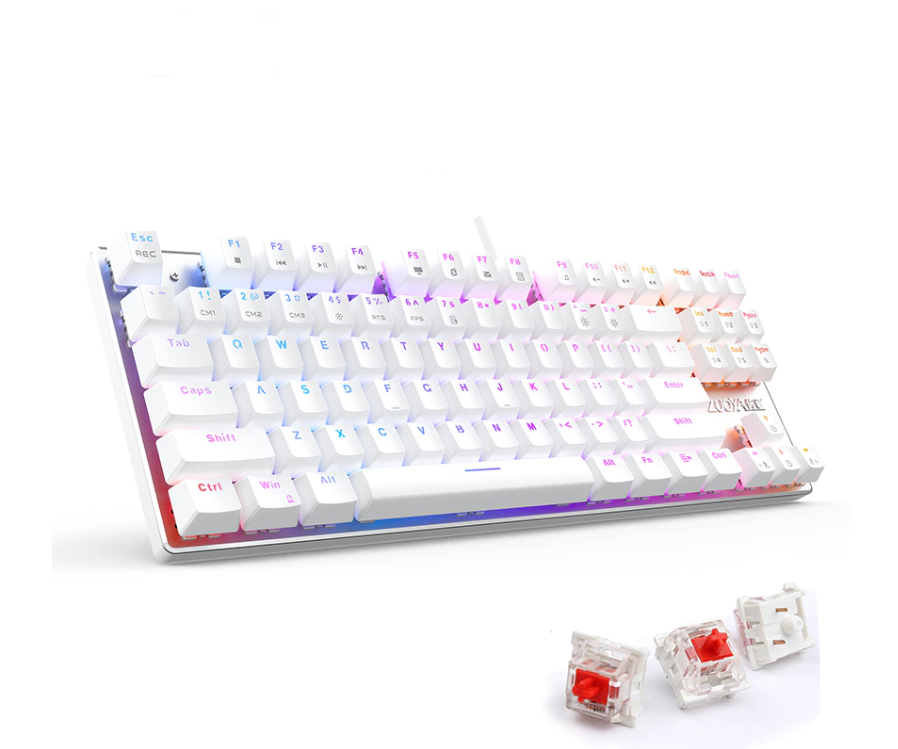 Клавиатура игровая ZUOYA X51 87 с RGB-подсветкой Белый (20860243)