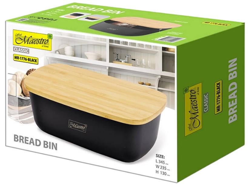 Хлібниця з металу прямокутна Maestro MR-1770 35x21x21 см Чорний (2104618635) - фото 6 Хлібниця з металу прямокутна Maestro MR-1770 35x21x21 см Чорний (2104618635) - фото 6