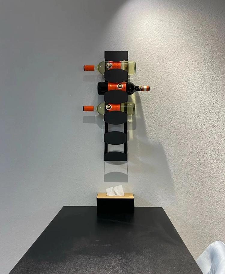 Полиця-тримач для вина NC Home на 5 пляшок Чорний (110108) - фото 2 Полиця-тримач для вина NC Home на 5 пляшок Чорний (110108) - фото 2