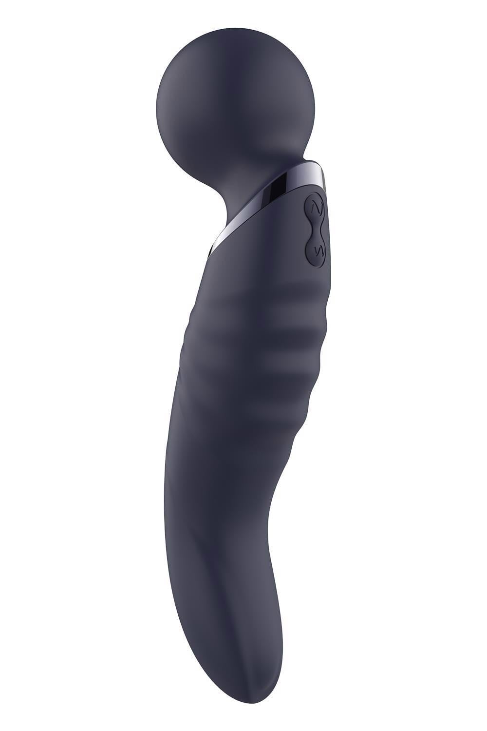 Вибратор микрофон изогнутый двойной стимуляции Dream Toys Glam Dual Wand Vibe, фиолетовый