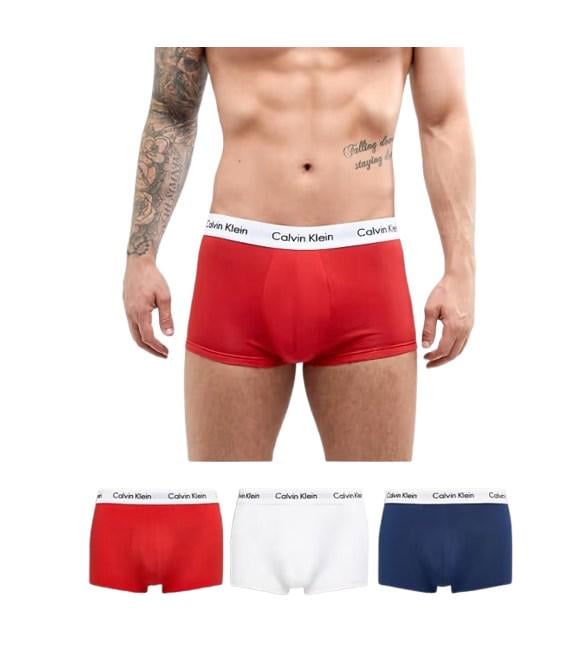 Набор трусов боксеров мужских Calvin Klein men boxer 3 шт. XL Белый/Красный/Темно-Синий (757657) - фото 2 Набор трусов боксеров мужских Calvin Klein men boxer 3 шт. XL Белый/Красный/Темно-Синий (757657) - фото 2