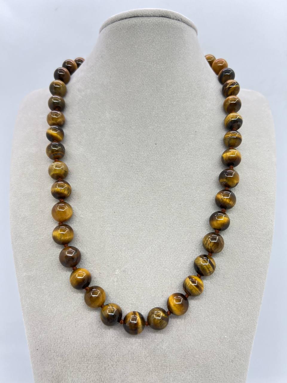 Бусы тигровый глаз 10 мм 46 см Разноцветный (10914)