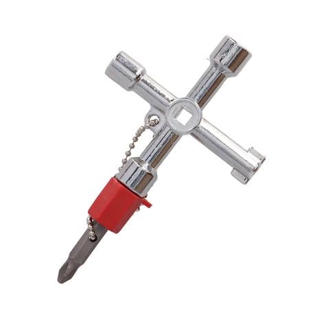 Ключ крестообразный к техническим шкафам с битами PH2 / плоский 6x1,2 мм (6499)