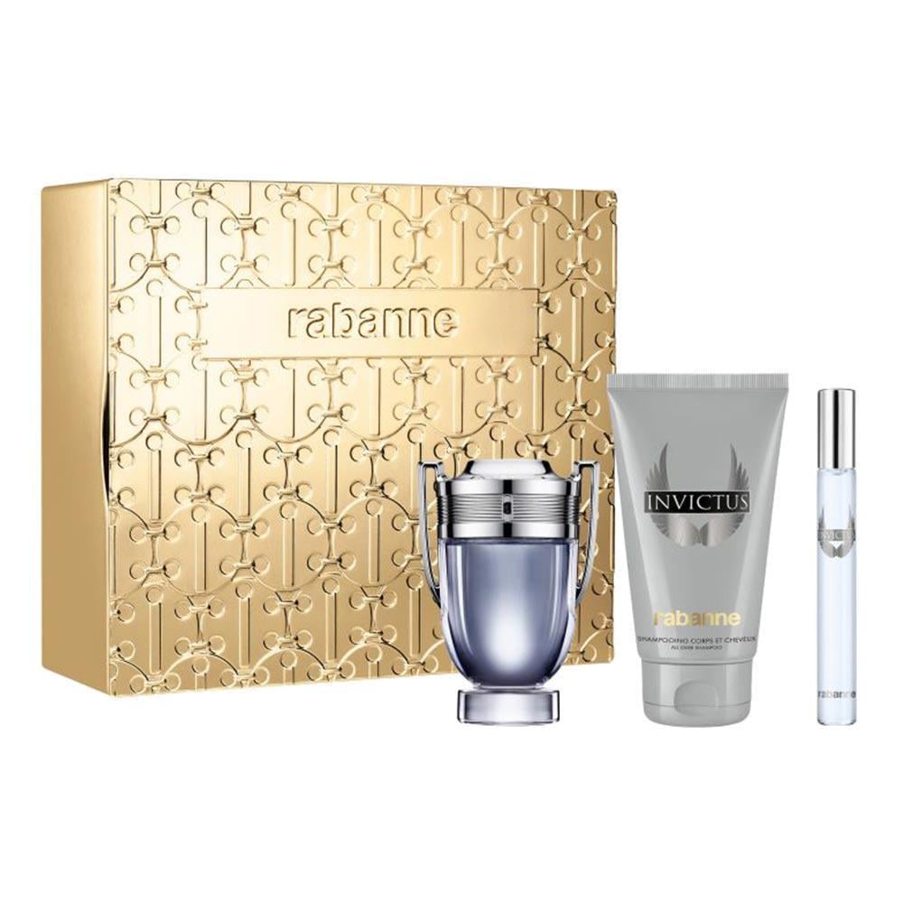 Подарунковий набір для чоловіків PACO RABANNE Invictus туалетна вода 50 мл/шампунь 100 мл/туалетна вода міні 10 мл (401985)