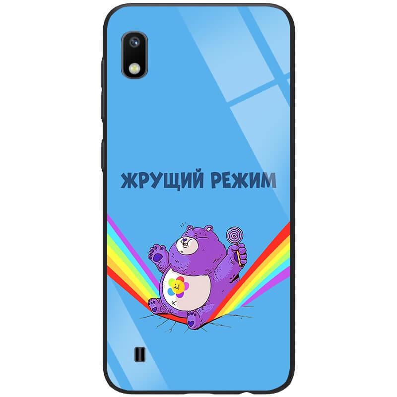 TPU+Glass чехол ForFun для Samsung Galaxy A10 (A105F) Жрущий режим / Синий