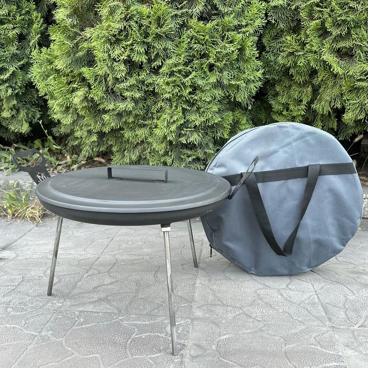 Сковорода из диска Metalzavod Фрея с крышкой и чехлом 54х41,5х33 см 40 см (SDR-40KCH) - фото 5