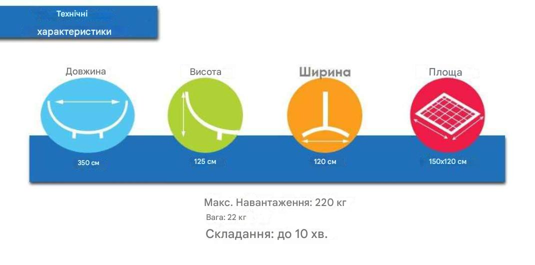 Стойка для двухместного гамака WCG металлическая с креплением для дома/дачи/сада Салатовый (WCGR-LM1) - фото 9