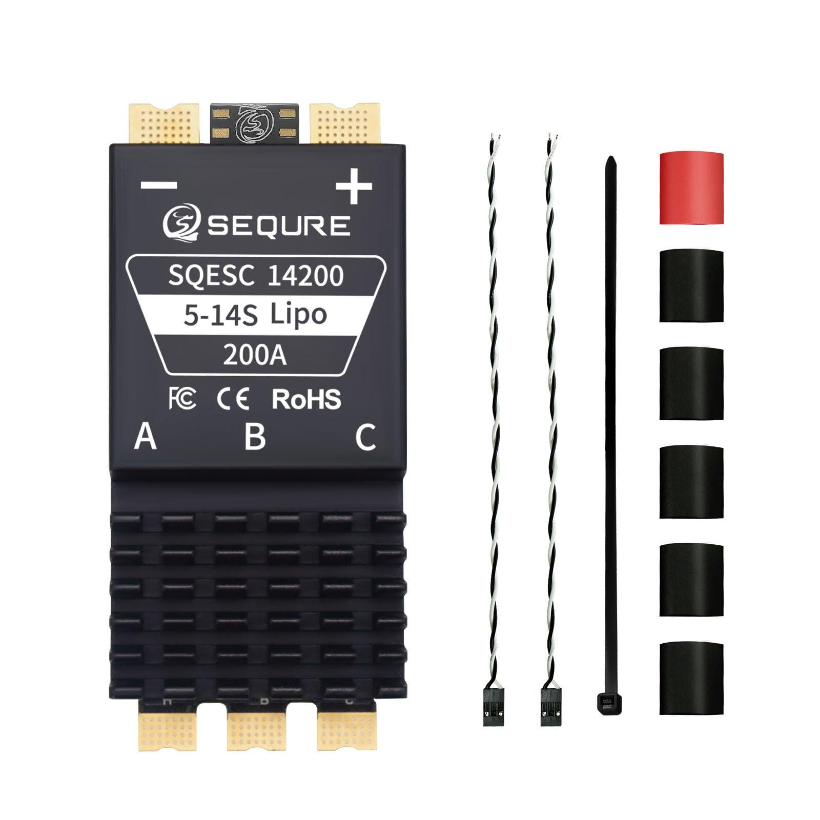 Регулятор моторов ESC 200A SEQURE SQESC 14200 5–14S BLHeli_32 для вертолетов дронов RC-лодок авто-моделей (00-00028813) Регулятор моторов ESC 200A SEQURE SQESC 14200 5–14S BLHeli_32 для вертолетов дронов RC-лодок авто-моделей (00-00028813)