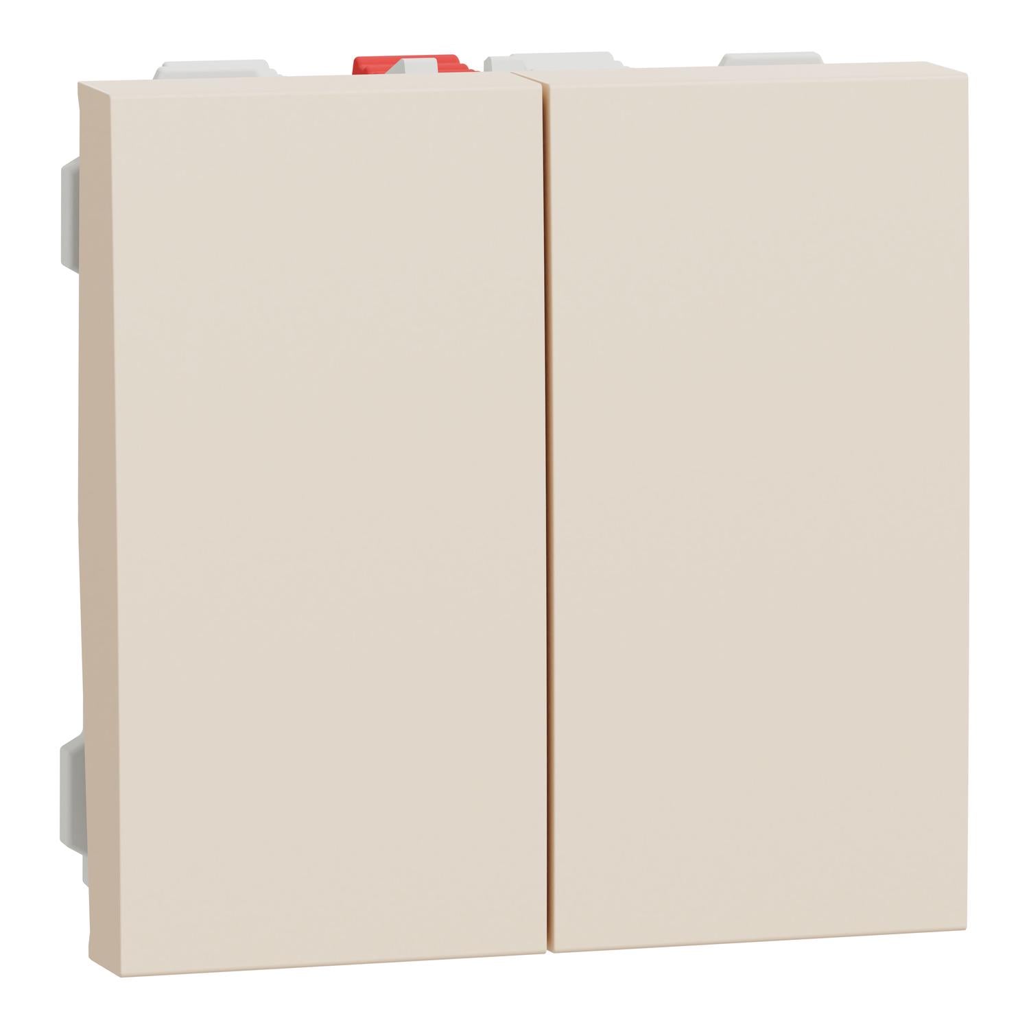 Вимикач двоклавішний Schneider Electric Unica New сх.5 10А 2 модулі Бежевий (NU321144)