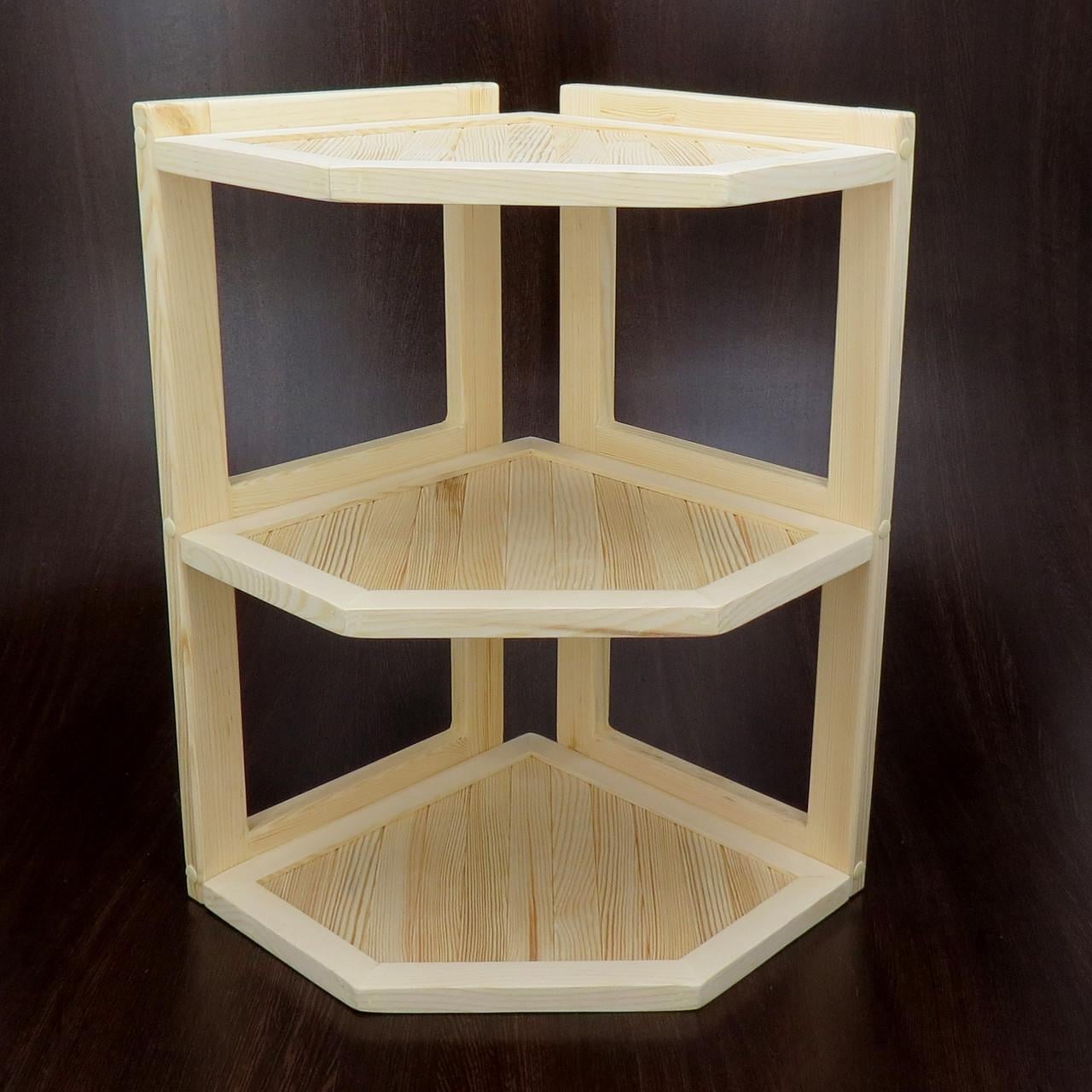 Полка настенная угловая из дерева Магуана Бланже (УНП-001601)