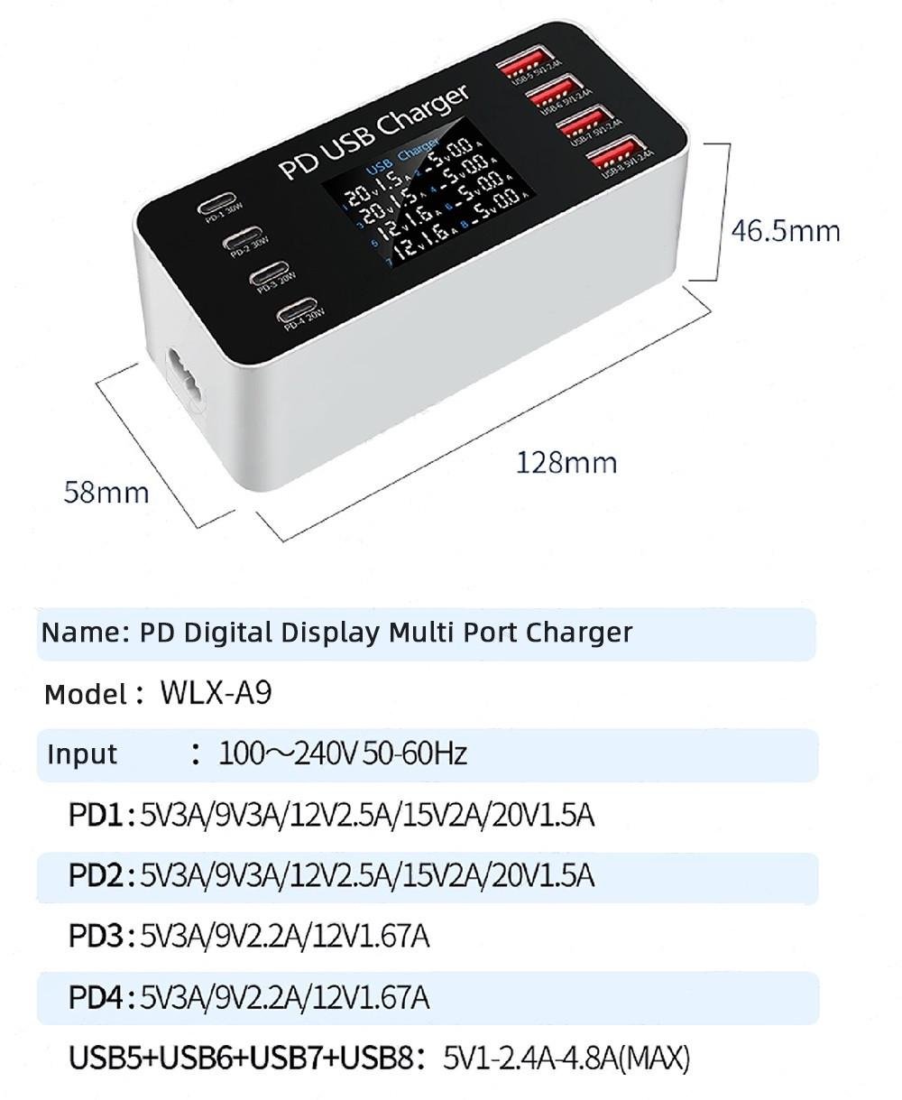 Зарядний пристрій мережевий Asometech 65W PD3.0 QC3.0 8 USB (25397332) - фото 9 Зарядний пристрій мережевий Asometech 65W PD3.0 QC3.0 8 USB (25397332) - фото 9