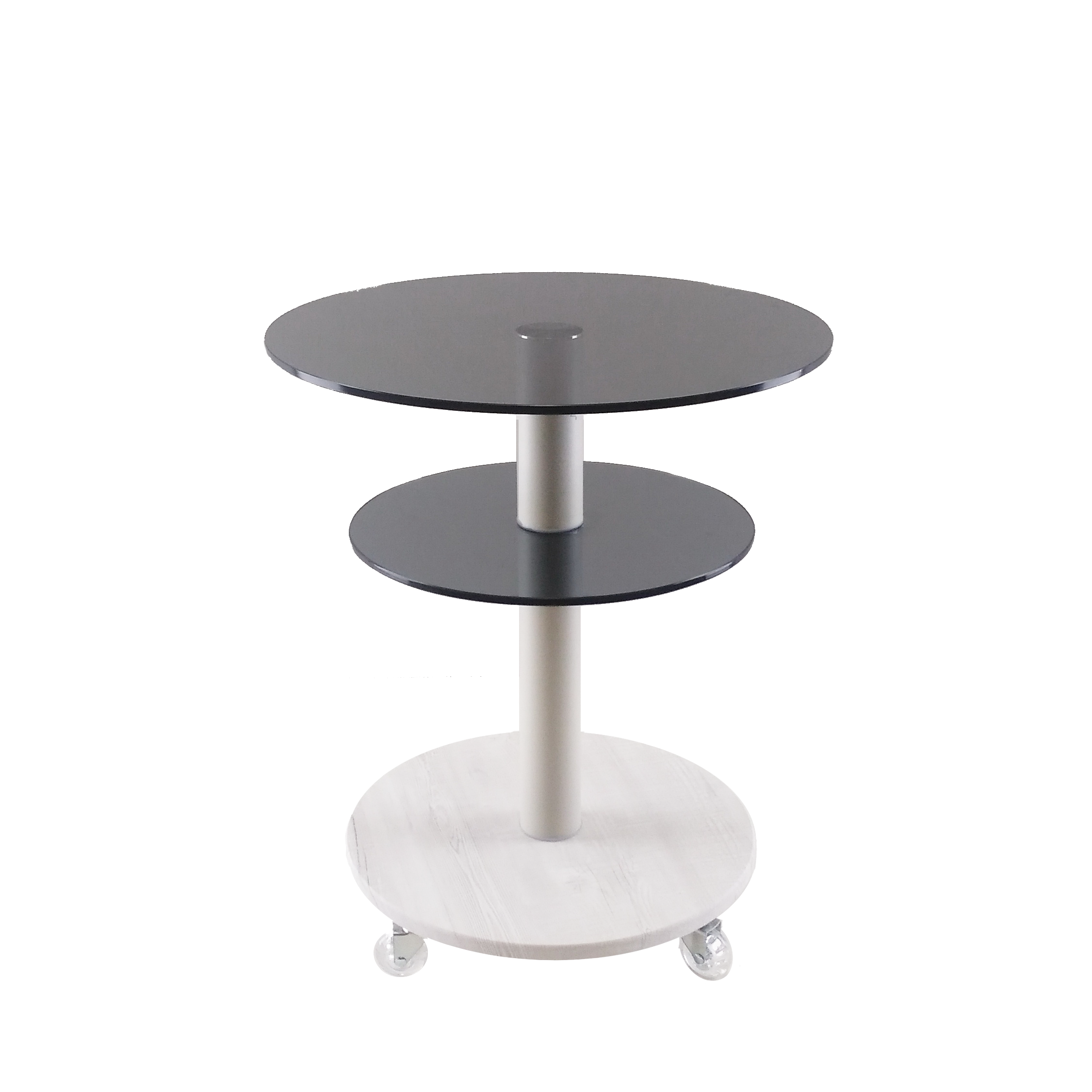 Стол журнальный стеклянный Commus Bravo Light 425 K gray-sosnak-wtm60 Светло-серый (411870202)