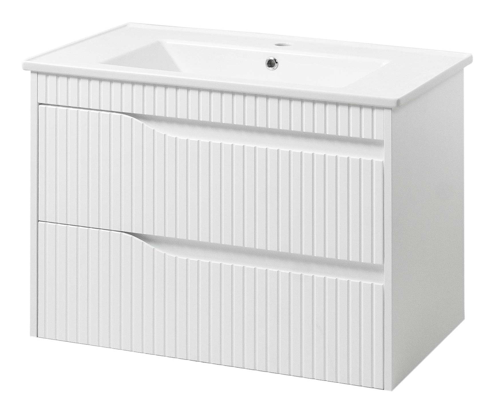 Тумба ЮВВИС Florence ТП-2 Д с умывальником Vesta 80 см Белый матовый (UVV086) - фото 1