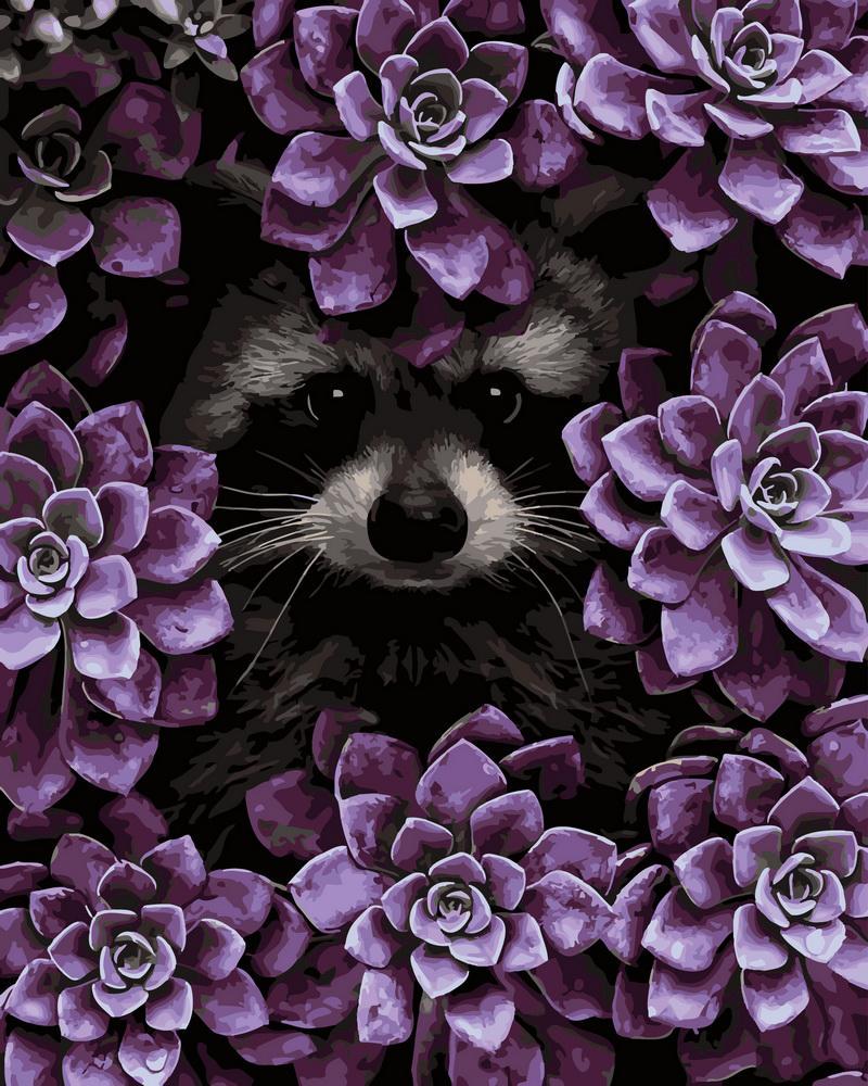 Картина по номерам Brushme Енот в цветах 40x50 см без коробки (BK-GX31964) Картина по номерам Brushme Енот в цветах 40x50 см без коробки (BK-GX31964)