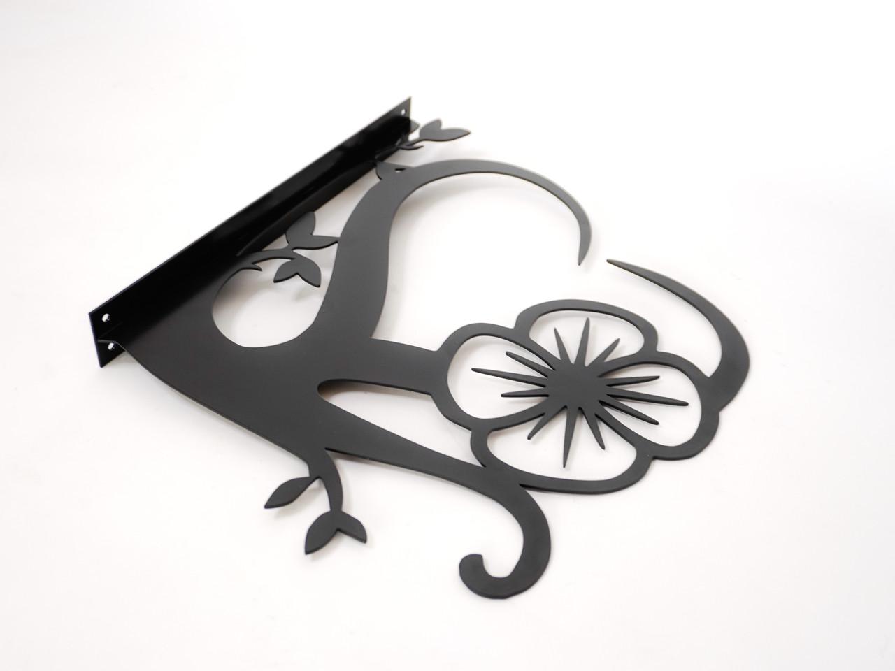 Кронштейн Сердце для кашпо с цветами метал Черный (М013) - фото 2