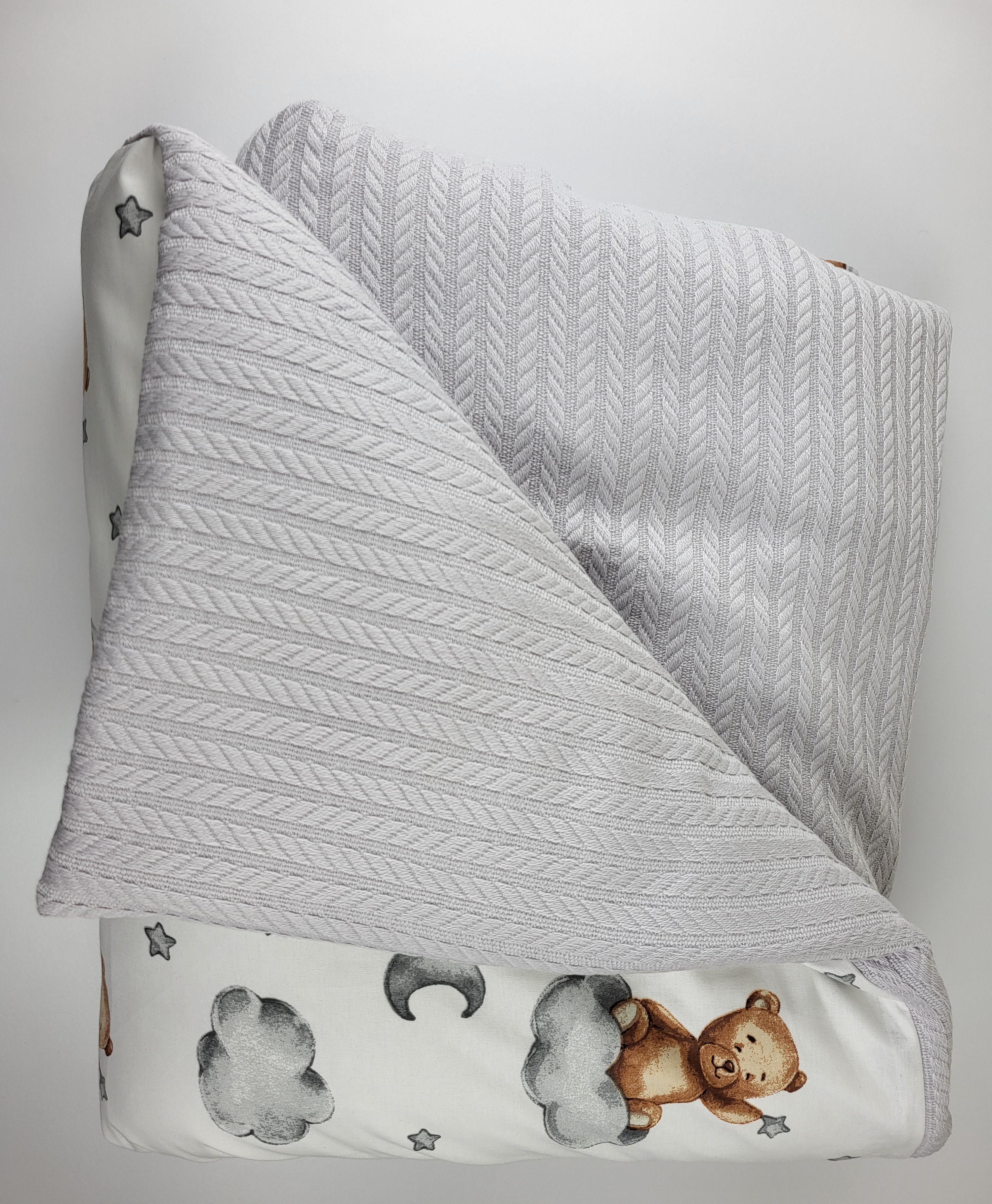 Плед на выписку двусторонний 2в1 с мишками на облаках 100х80 см (1559) - фото 5 Плед на выписку двусторонний 2в1 с мишками на облаках 100х80 см (1559) - фото 5