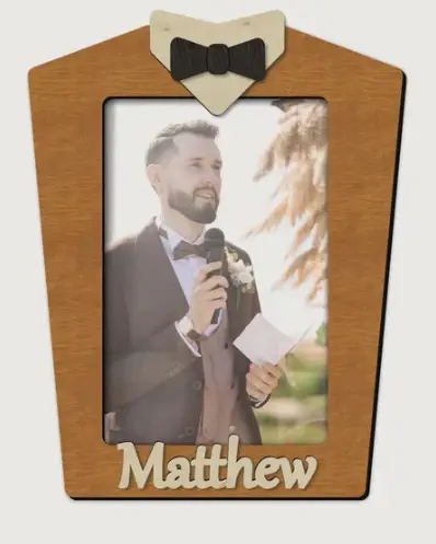 Рамка для нареченого на 1 фото Світло-коричневий (groomsmen_4x6-4)