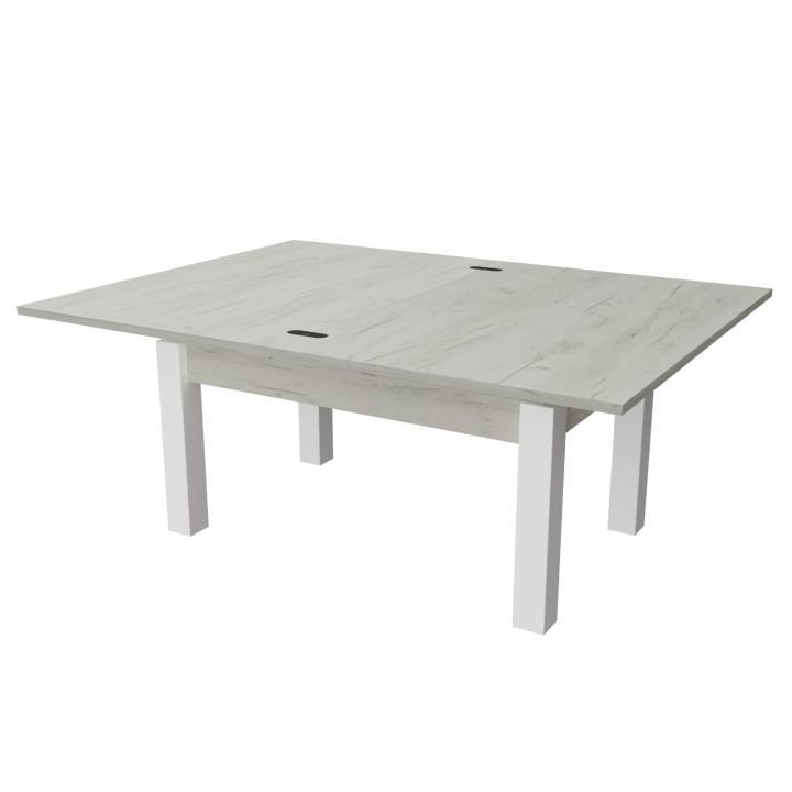 Журнальний стіл-трансформер Neman Баттерфлай дерево/ДСП Білий/Дуб крафт - фото 3 Журнальний стіл-трансформер Neman Баттерфлай дерево/ДСП Білий/Дуб крафт - фото 3