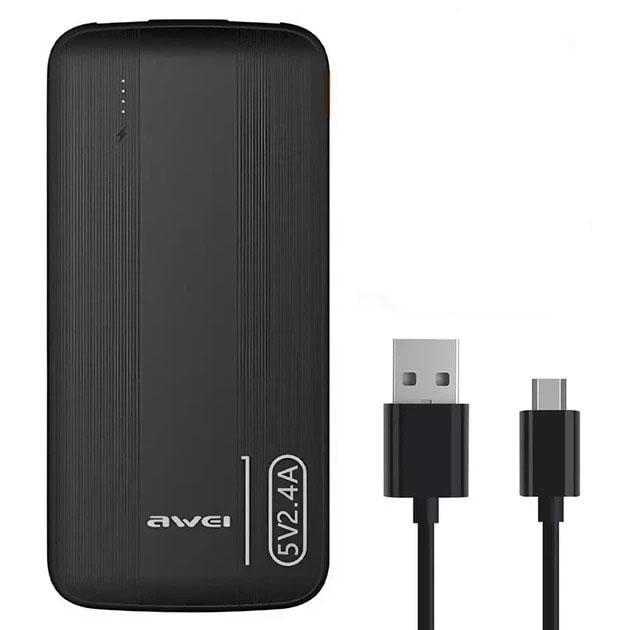 Повербанк AWEI P20K 10000 mAh 2,4A Чорний (1011128-Black)