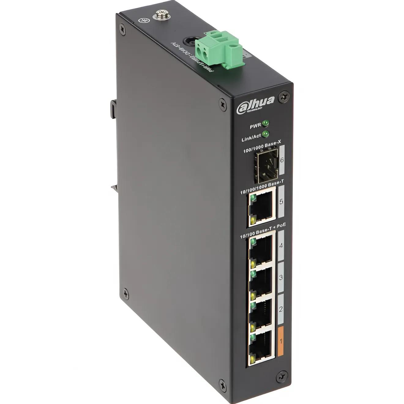 Коммутатор неуправляемый Dahua DH-PFS3106-4ET-60 POE 6,8 Гбит/с Черный (99-00002106)