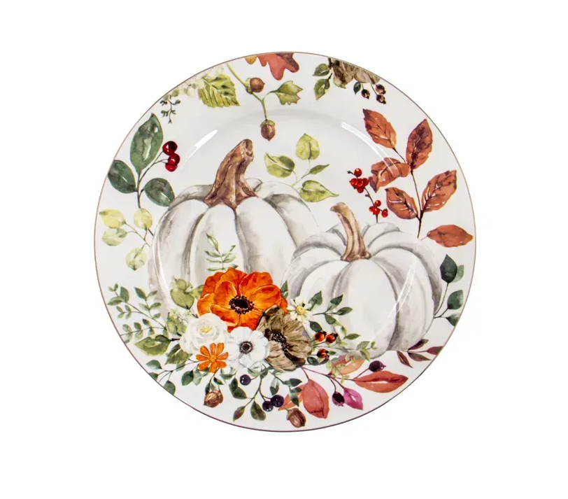 Набор фарфоровых тарелок Осенний урожай 6 шт. 27 см (922-055) - фото 2