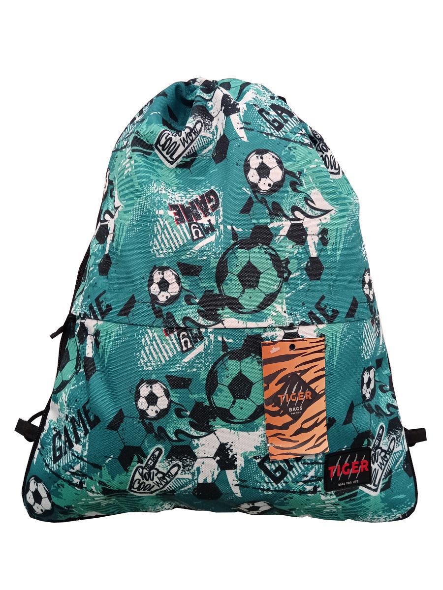Рюкзак-мешок для обуви Tiger Print Футбол Game с расширителем и карманом (R651204)