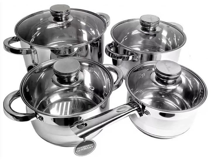 Набір каструль із сотейником Edenberg EB-3707 із нержавіючої сталі 8 пр. (2234972160)