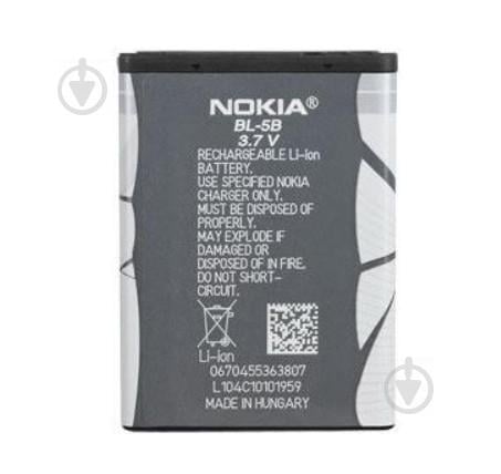 Батарея Nokia/Microsoft Nokia BL-5B Nokia 3220/3230/5070/5140/5200/6020/6021/6060/6070/6080 890 мА*год