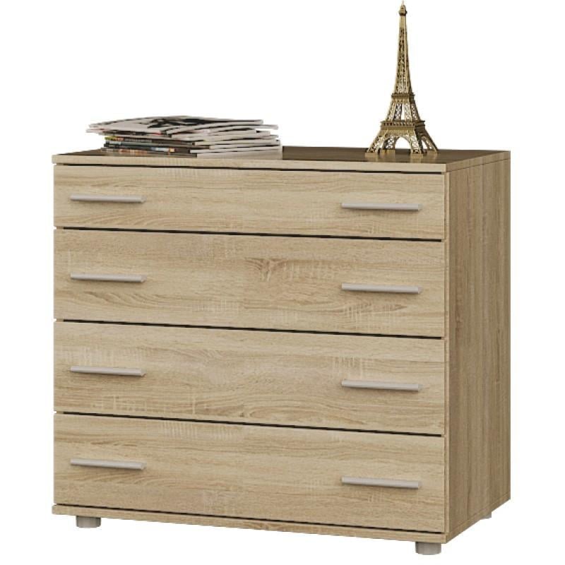 Комод маленький Эверест К-1 на 4 ящика ролики 80х45х73 см Дуб сонома (EVR-2069)