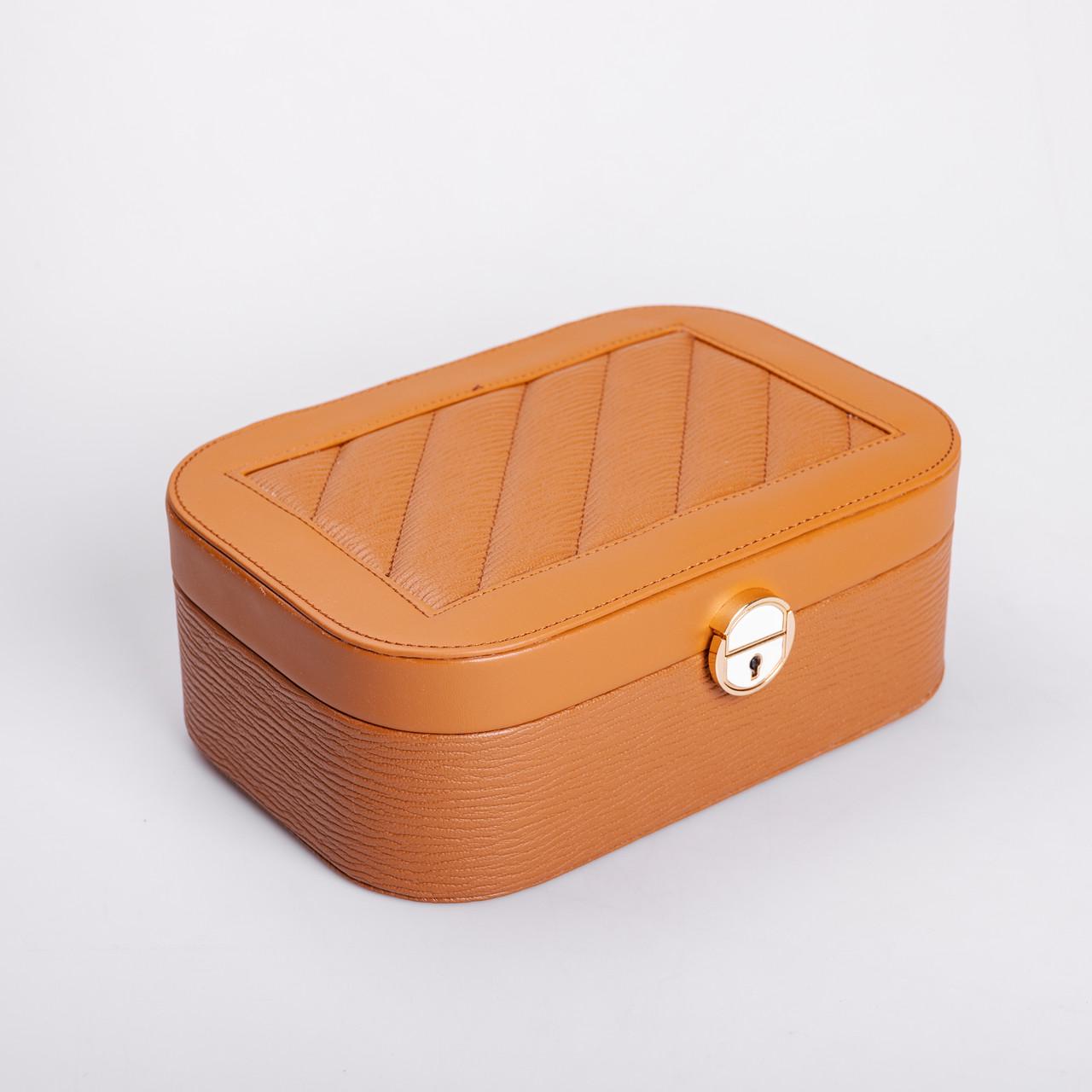 Шкатулка-органайзер для украшений с замком 26х18х9,5 см Терракотовый (27968762)