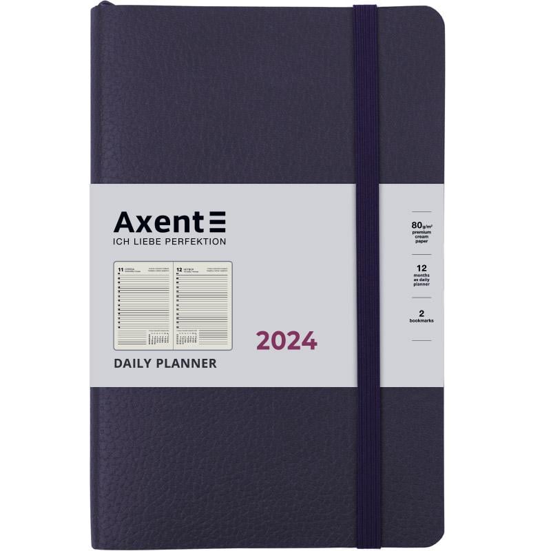 Дневник 2024 Axent Partner Soft Skin 145х210 мм 184 л. Синий (8810-24-02-A)