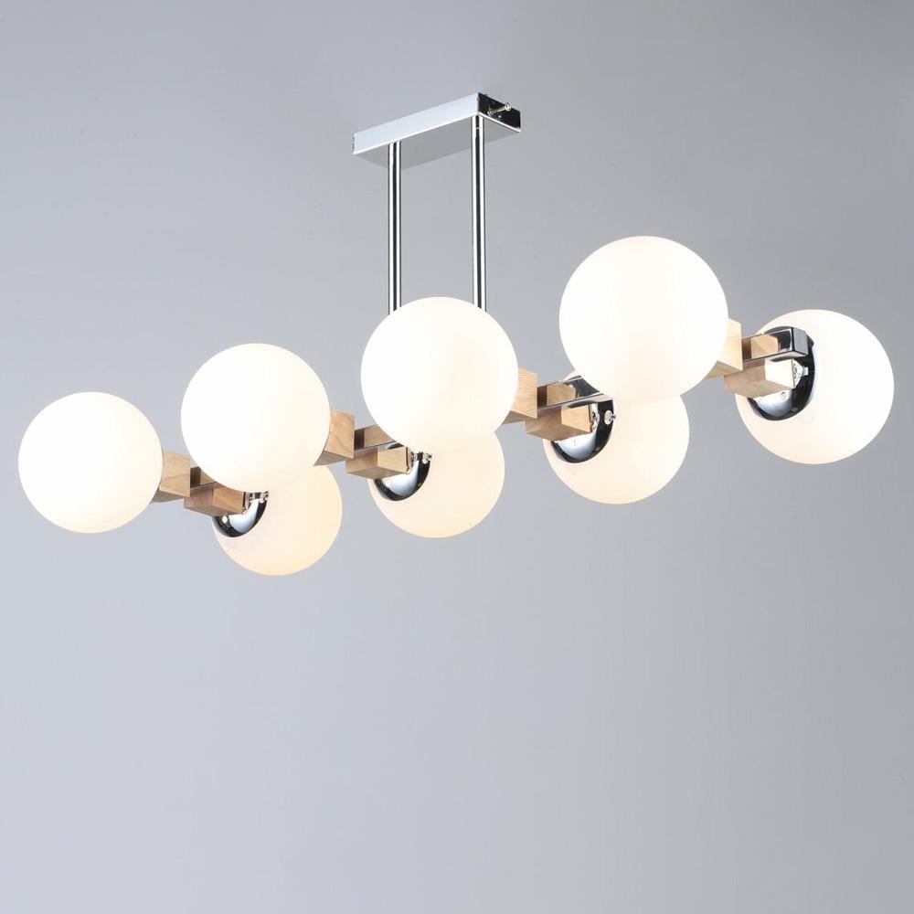 Люстра молекула потолочная Light House SRS-20496/8 белые плафоны Хром