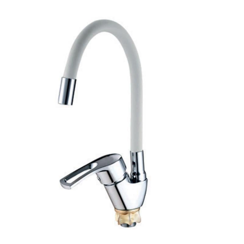 Смеситель для кухни MIXXUS YUB4-181 Reflector с белым силиконовым изливом White (MI6482)