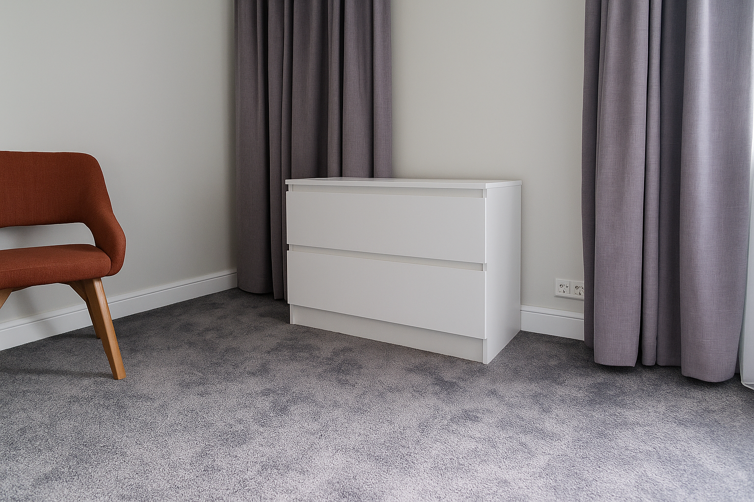 Комод MEBEX на 2 ящика 80х40х54,4 см Белый (VM2B800WH)