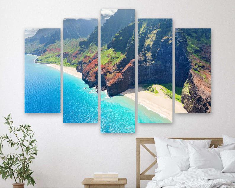 Модульная картина на холсте из пяти частей KIL Art Пейзаж на Гавайях 187x119 см (M51_XL_431)