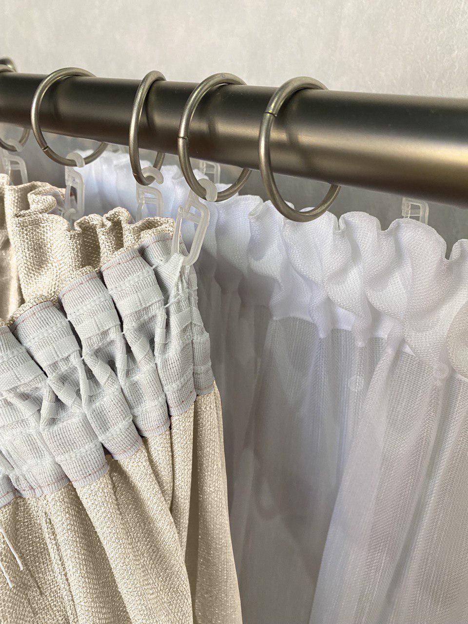 Комплект штор Лен-Рогожка 2 шт. 300x280 см Кремовый - фото 2 Комплект штор Лен-Рогожка 2 шт. 300x280 см Кремовый - фото 2