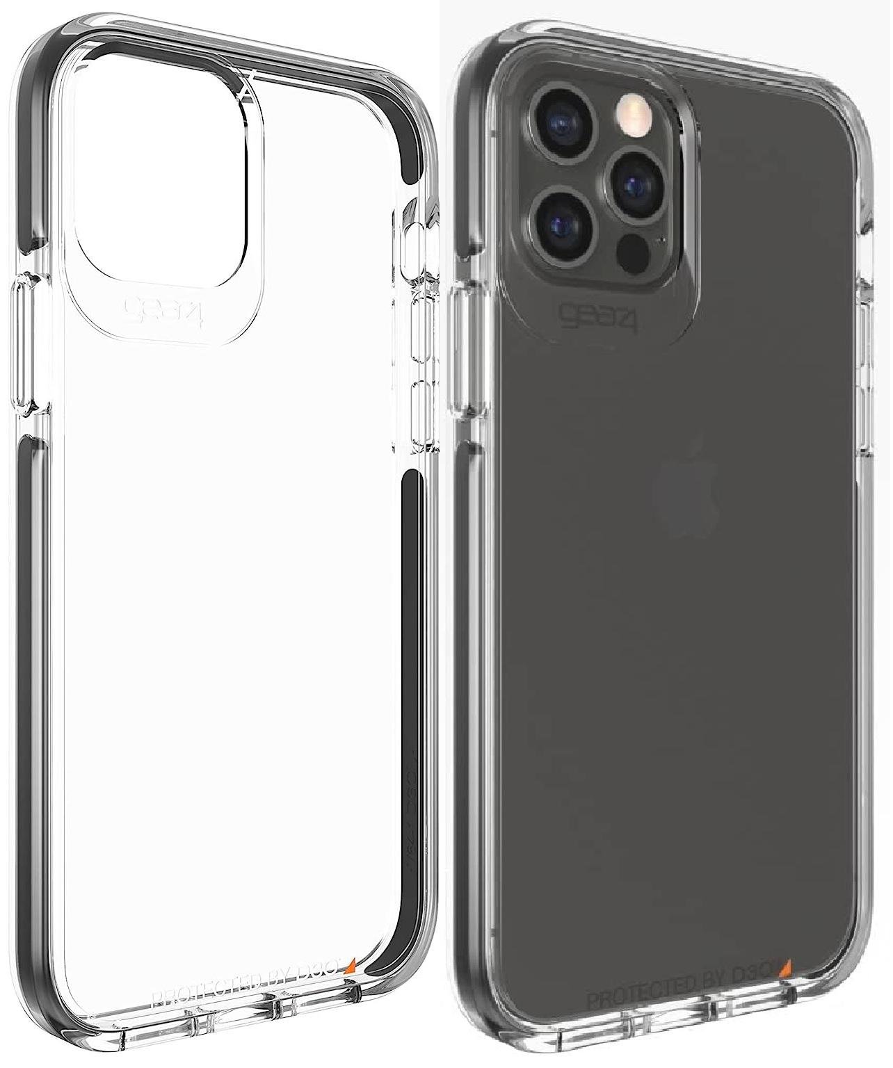 Противоударный прозрачный чехол Gear4 Piccadilly D3O для Iphone 12/12 Pro (6.1") Black Crystal