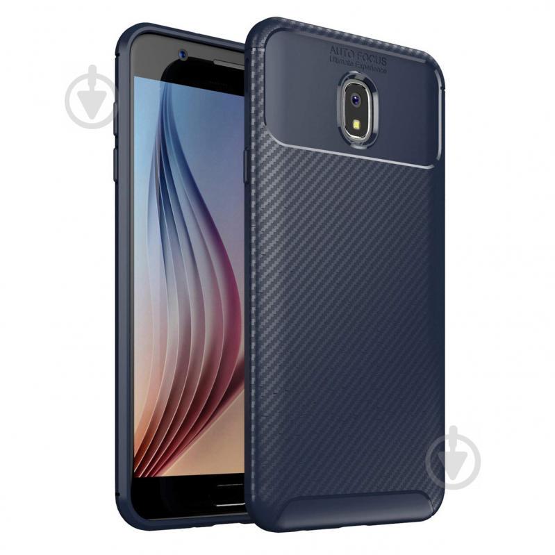 Чехол Carbon Case Samsung Galaxy J7 2018 Синий (hub_PdSH52326)