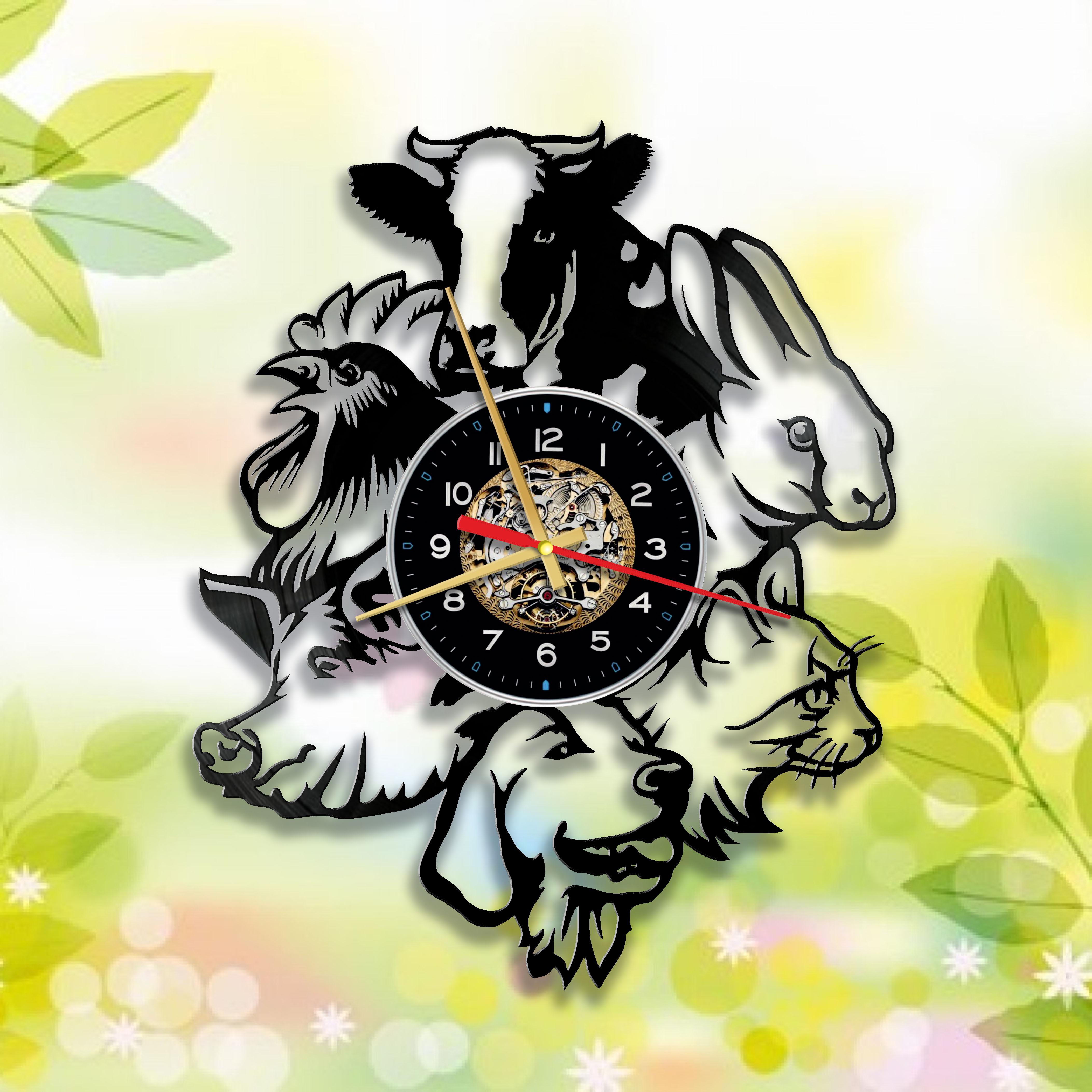 Часы настенные Фермер 3351 из виниловой пластинки