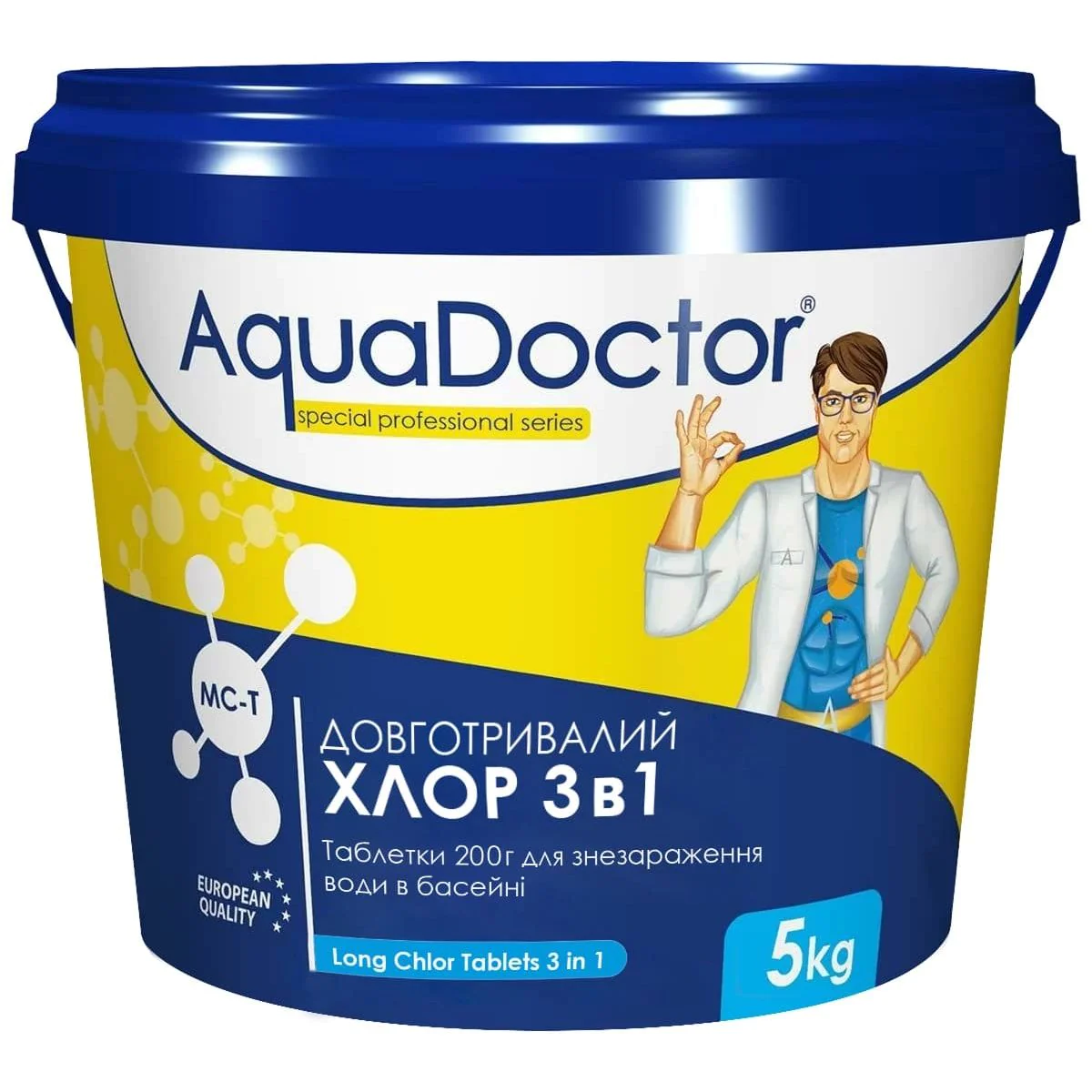 Хлор 3в1 для бассейна AquaDoctor MC-T 5 кг по 200 г (7770)