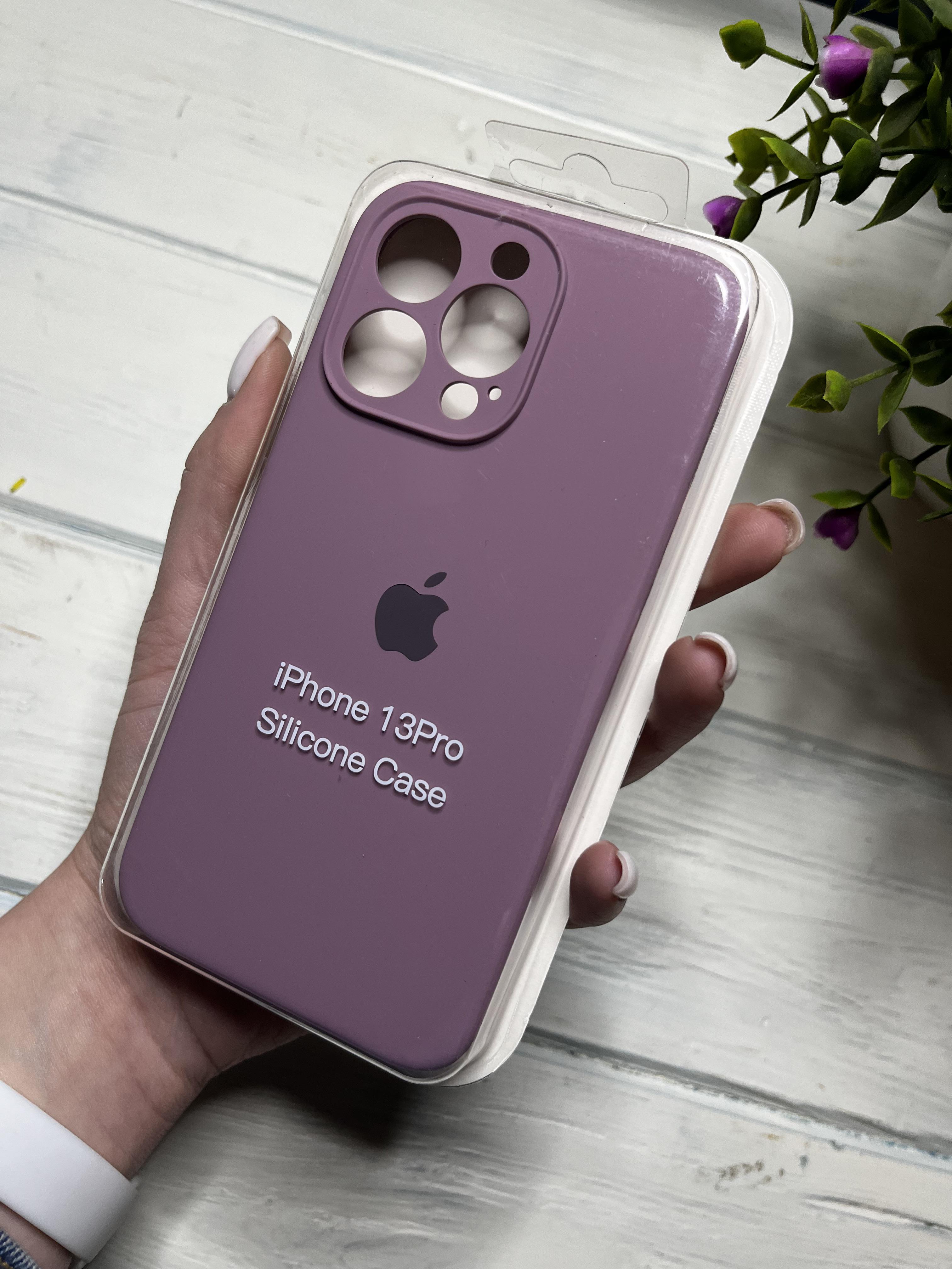 Чехол накладка на iPhone (Айфон) 13 Pro закрытый низ и закрытая камера silicone case full camera Apple
